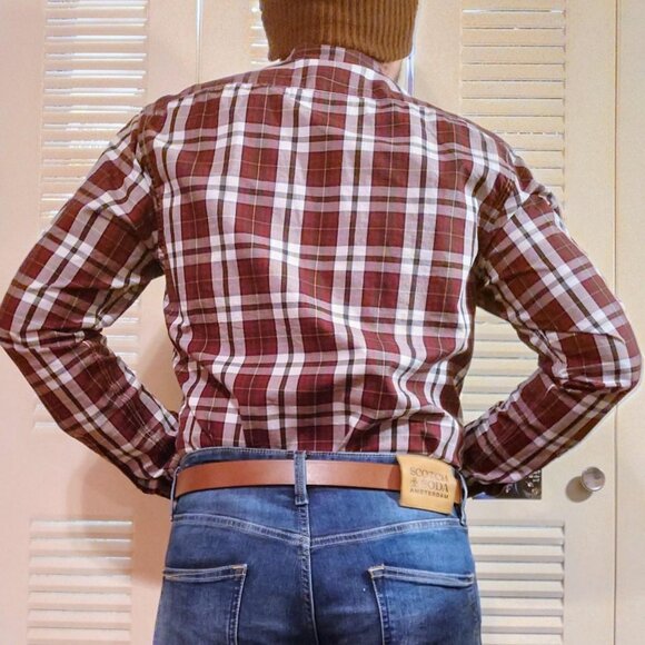 Scotch Soda Tour Les Jours Original Quality Haute Vetement Plaid Red Green Shirt - Picture 3 of 8